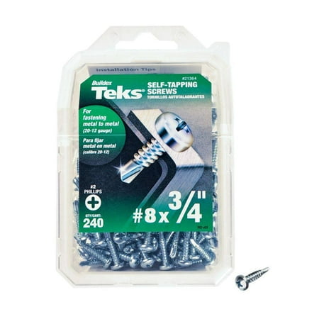 

1 PC-Teks 21364 Self-Tapping Phillips Pan-Head Drill Point Screw #8X3/4 240-Count