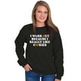 thumbnail image 3 of Work Out Because Really Like Cookies Women Plus Size Crewneck Sweatshirt Brisco Brands 2X, 3 of 5