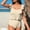 Khaki, variant on HOMBOM Womens Tummy Control Tankini Swimsuits Ruffle Swimwear High Waisted Green Vacation Bathing Suit for Women Crop Swim Top