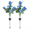 thumbnail image 1 of 2PCS 6LED Solar Rose Light Waterproof Flower Light Landscape Garden Lawn Decoration Light for CourtyardBlue, 1 of 10