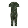 thumbnail image 5 of Censtreet Christmas Women's Pajama Set Short Sleeve Shirt and Capri Pants Sleepwear Pjs Sets with Pockets Multiple choices for families, 5 of 5