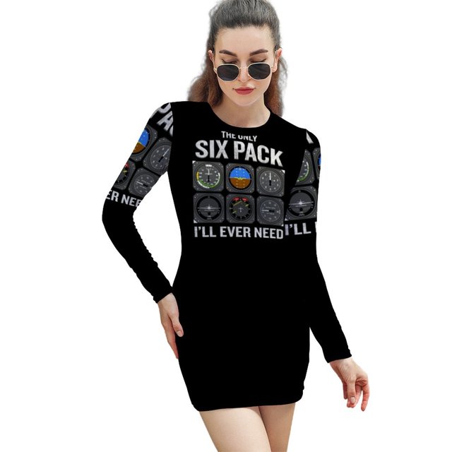 Funny Pilot Quote Cockpit Airplane Flight Intruments Sweetheart Knot Flared Dress Fashion Design Large Size Loose Dress Sarcasm