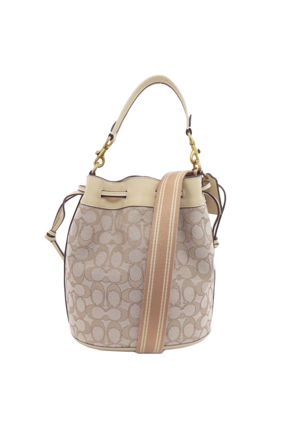 Pre-Owned Coach C3853 Field Bucket Signature 2-Way Handbag Canvas Women's COACH