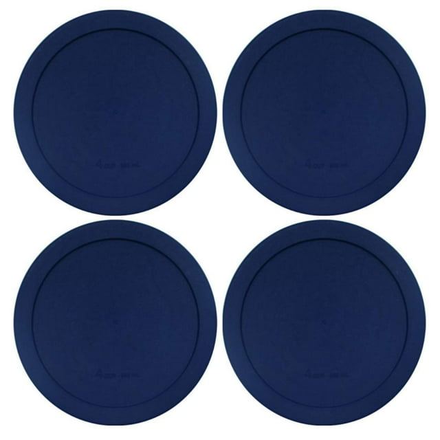 Tapas Universales Wood Grip para Recipientes de Vidrio Pyrex y Anchor 4 Tazas Paquete de 4 Color Azul