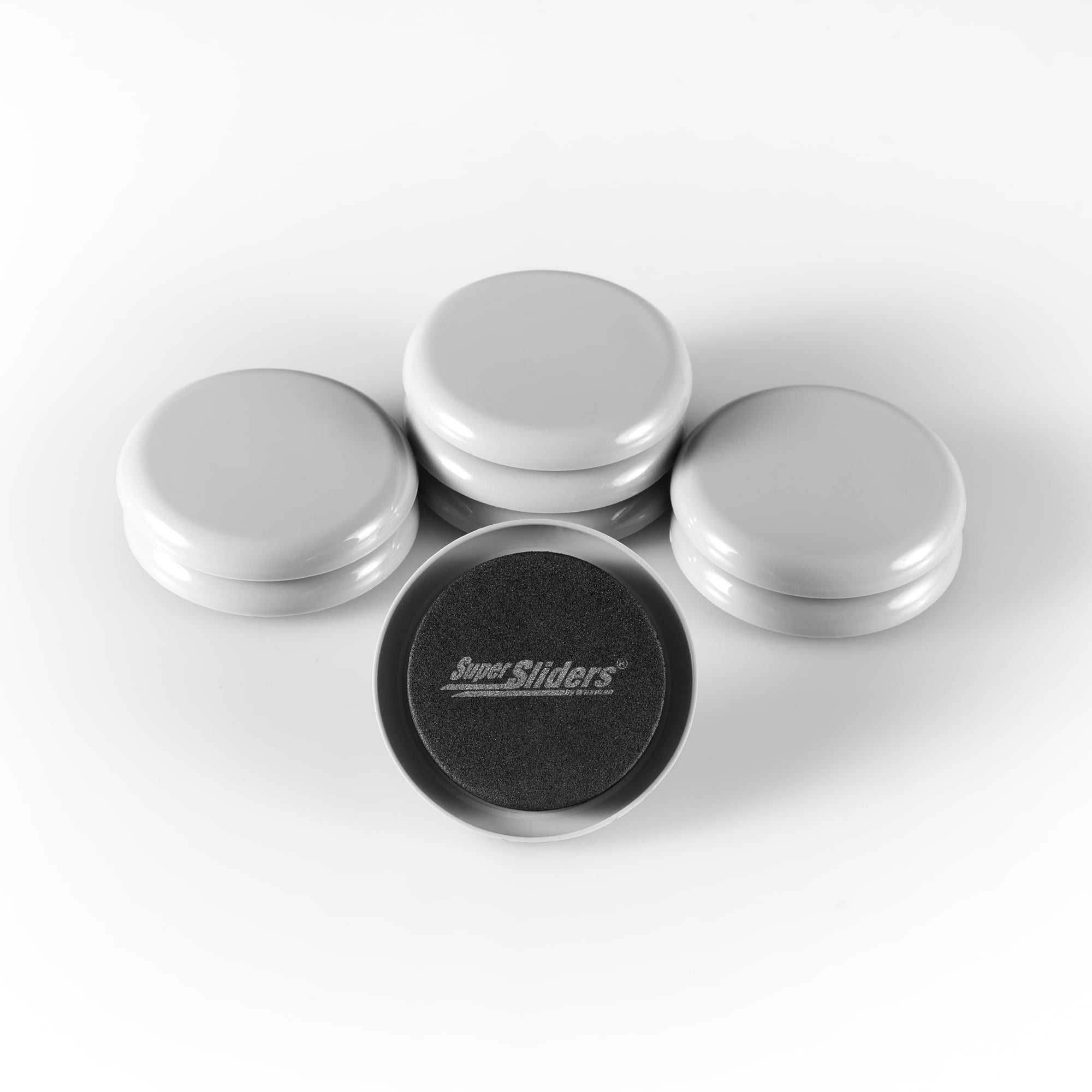 Super Sliders 2 1/2" Reusable Furniture Sliders, Carpet, Gray (8 Pk