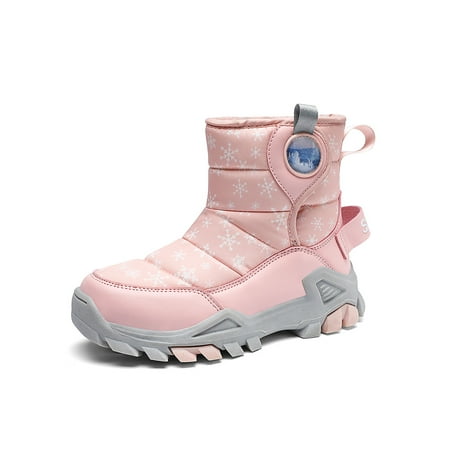 

Ymiytan Snow Boots for Kids Boys Girls Winter Boots Plush Lined Warm Shoes Pink 3Y