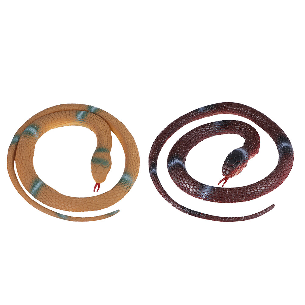 2pcs Halloween Simulation Pythons Plastic Snake Model Prank Props