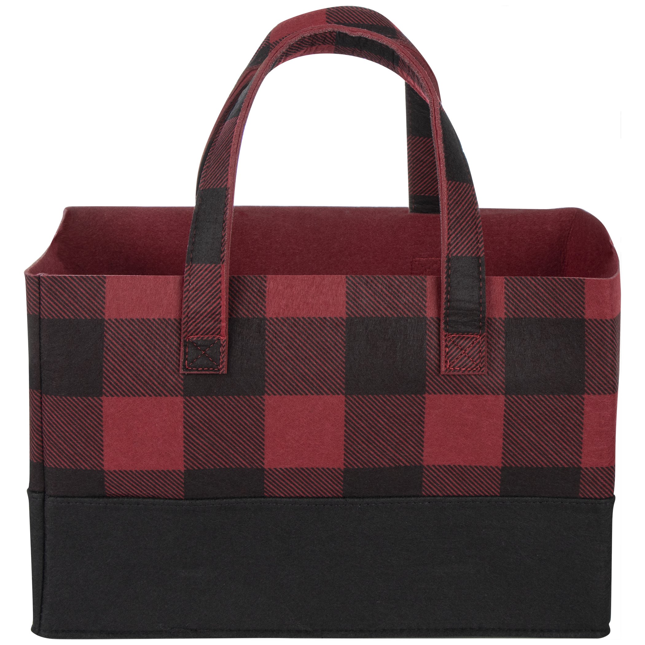 Sammy & Lou Red and Black Buffalo Check Felt Essential Storage Tote