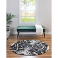 thumbnail image 3 of Rugs.com Athena Shag Collection Rug – 3' 3 Round Black And White Shag Rug Perfect For Kitchens, Dining Rooms, 3 of 9