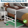 thumbnail image 4 of Escritorio para Laptop, Escritorio de pie móvil con Altura Ajustable, Mesa con Ruedas para Cama, fácil de Montar, Ideal para Oficina, Desayuno, café (60 x 40 cm,Nogal), 4 of 6