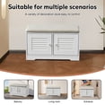 thumbnail image 5 of TIMOREN 28.74‘’ Shoe Storage Bench, Entryway Bench with 2 Door Cabinet, with Removable Cushion & Adjustable Shelves, Louvered Door Shoe Rack for Hallway, White, 5 of 14