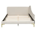 thumbnail image 5 of Harper & Bright Designs Full Size Upholstered Daybed, Linen Fabric Sofa Bed with Headboard and Armrest for Living Room, Beige, 5 of 13