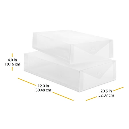 Whitmor Clear Stackable Shoe Boxes - Closet Organizer - PVC - Count 2