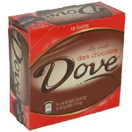DOVE Dark Chocolate Singles Size Candy Bar 1.44-Ounce Bar 18-Count
