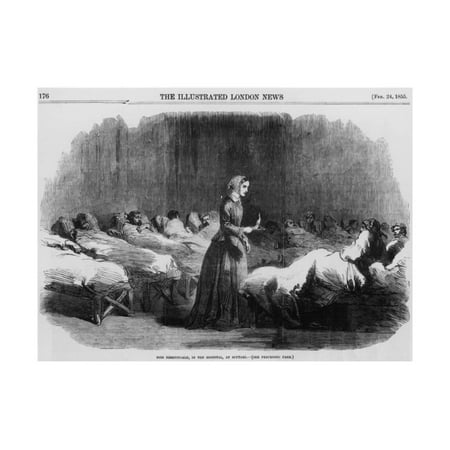 1855 Art - Florence Nightingale, English Nurse and Hospital Reformer, 1855 Print Wall Art