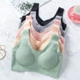 thumbnail image 3 of Women Wireless T-Shirt Bras Full Coverage Pullover Wirefree Seamless All-Day Bralette Lace Splicing Underwear with Pads, 3 of 16