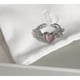 thumbnail image 2 of Anillo de corazón con espinas, ópalo rosa y corazón de melocotón, joya con diseño abierto para mujer, regalo de alta gama, anillo ajustable con corazón de melocotón abierto, tendencia, 2 of 8