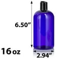 thumbnail image 1 of Cobalt Blue Plastic PET Boston Round Bottle with Black Disc Cap - 16 oz (3 Pack), 1 of 3