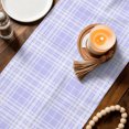 thumbnail image 4 of Buffalo Plaid Table Runner 120 Inches Long,Purple Lilac Farmhouse Gingham Striped Cotton Linen Table Runners Dresser Scarves,Fabric Tabletop Scarf Furniture Cover for Home Dinner Party 13"x120", 4 of 9