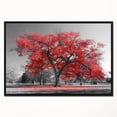 thumbnail image 2 of Designart - Big Red Tree on Foggy Day - Landscape Framed Canvas Art Print, 2 of 4