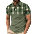 thumbnail image 2 of ZRGHAOYLQ Plaid Henley Shirt Men Big and Tall Short Sleeve Shirts Plus Size Button Up Collared Shirt Tops Slim Muscle Shirt, 2 of 5