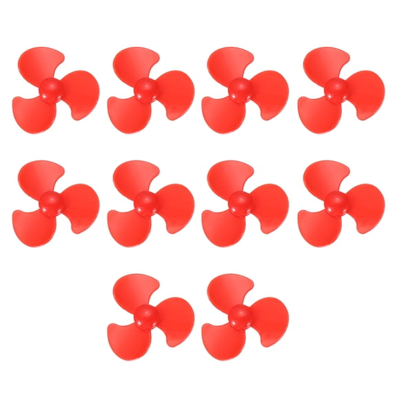 Uxcell 2mm DC Motor Shaft Propeller, 30mm Fan Shape 3-blade Plastic Round Propeller for DIY Model Airplane Science Toys Motor RC Boat Micro (Red, Pack of 10)