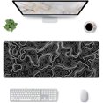 thumbnail image 2 of Large Mouse Pad Gaming with Stitched Edges, Extra Big Mousepad Non-Slip Base XXL Long Desk Mat for Gamer, Office & Home, 31.5 x 11.8 in,Marble Desk Accessories-Green Marble (Map), 2 of 6