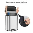 thumbnail image 6 of Garvee 13.2 Gallon Kitchen Trash Can with Lid,  D-Shape, Smudge Resistant, Stainless Steel, Silver, 6 of 8