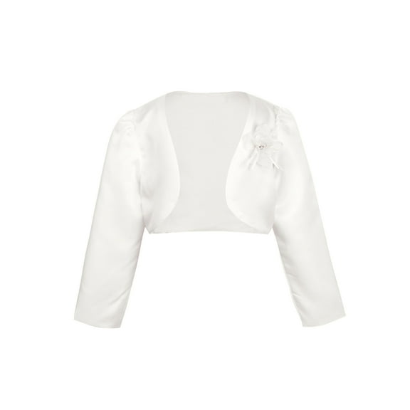 YiZYiF Baby Little Girls Long Sleeves 3D Flower Bolero Shrug for Wedding Birthday Party