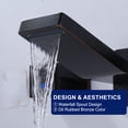 thumbnail image 4 of Wowow Modern Double Handle Wall Mounted Bathroom Faucet with Waterfall Spout in Oil Rubbed Bronze, 4 of 8