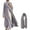 Grey, variant on Women's Caedigan Belt Outwear Shirt Soft And Elegant Chiffon Solid Layered Cardigan Loose Long Cardigan