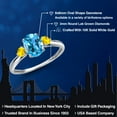 thumbnail image 2 of Gem Stone King 10K White Gold Swiss Blue Topaz and Yellow Sapphire 3-Stone Ring for Women | 1.77 Cttw | Oval 8X6MM | Gemstone November Birthstone | Size 7, 2 of 6