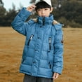thumbnail image 2 of EnJoCho Youth Hooded Winter Parka Quilted Puffer Coat Boys Girls Fleec𝖾 Lined Insulated Thermal Windproof Snow Jacket 𝖶aterproof Warm Down Coat Kids Outerwear, 2 of 7