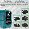 thumbnail image 2 of US plug Charger For Ma-kita 18V Li-ion Battery BL1850B BL1860B BL1830B Portable Mini Fast Charger with LED Indicator, 2 of 6