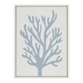 thumbnail image 2 of Kate and Laurel Sylvie Abstract Coral Ocean Blue Framed Canvas Wall Art by The Creative Bunch Studio, 18x24 White, Simple Modern Ocean Beach Wall Décor Art, 2 of 6