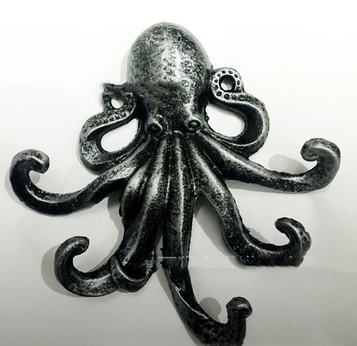 Homeex Cast Iron Handicraft Wrought Iron Key Hook Silver