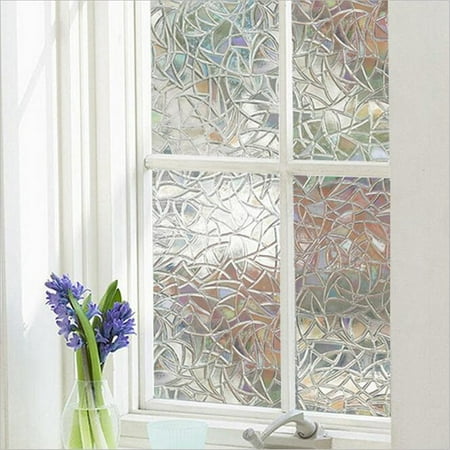 Custom Static Cling Window Decals - 3D Static Cling Frosted Stained Flower Glass Anti-UV intrusion No Glue Non-Adhesive Static Removable Translucent Window Glass Film Sticker Decor