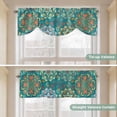 thumbnail image 5 of Green Boho Tie Up Valance Curtains for Windows, Kitchen Curtains Window Treatments, Shabby Vintage Ethnic Abstract Floral Art Short Window Shades Valances for Bedroom Bathroom Cafe 42"x18", 5 of 8