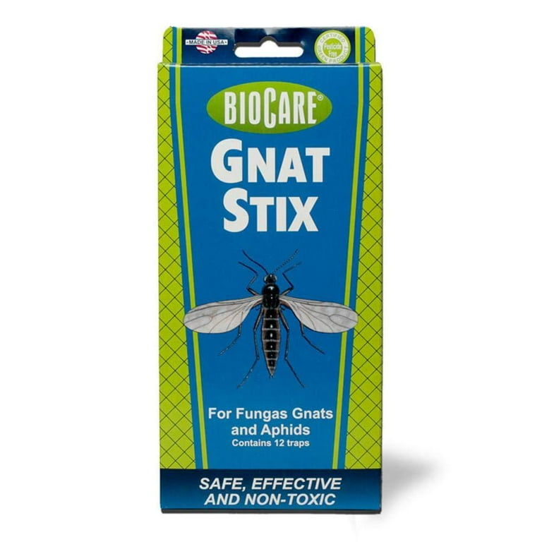 Enoz Gnat Styx (6 Pack) - Biocare Gnat Stix - Sticky Paper Trap - Pesticide Free - Lasts Up to 3 Months - Includes 72 Traps and Stakes | EB7300.6