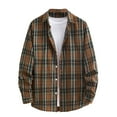 thumbnail image 2 of QUINDOS Mens Shirts,Men Fall And Winter Fashion Casual Plaid Loose Youth Long Sleeve Coat Comfy Work T-shirt, 2 of 7