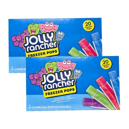 (2 Pack) Jolly Rancher Freezer Pops 20 Ct 30 Oz