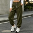 thumbnail image 2 of Womens Sweatpants Elastic High Rise Wide Leg Joggers Casual Sport Workout Trendy Active Pants with Pockets, 2 of 6