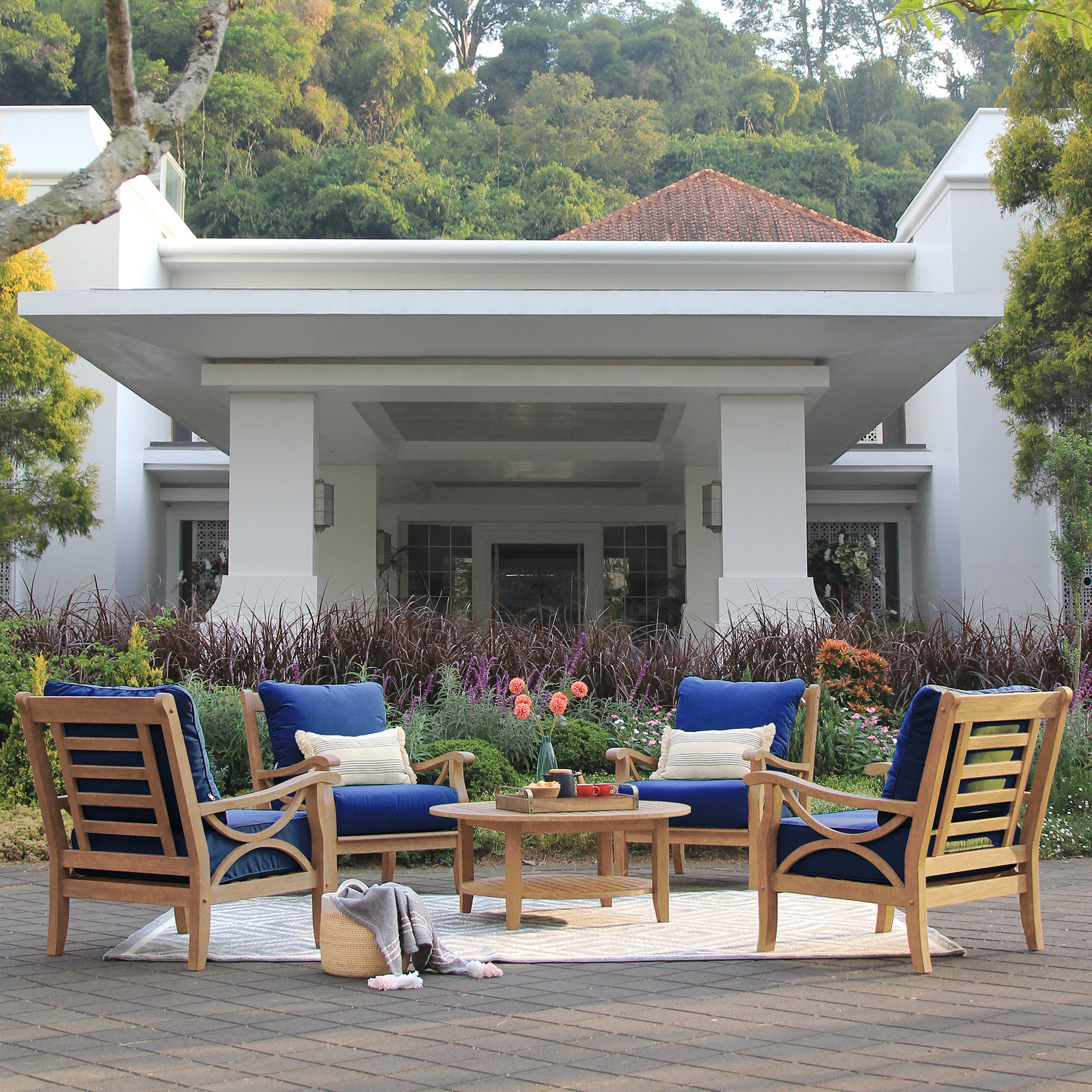 Caterina Teak Patio Round Coffee Table
