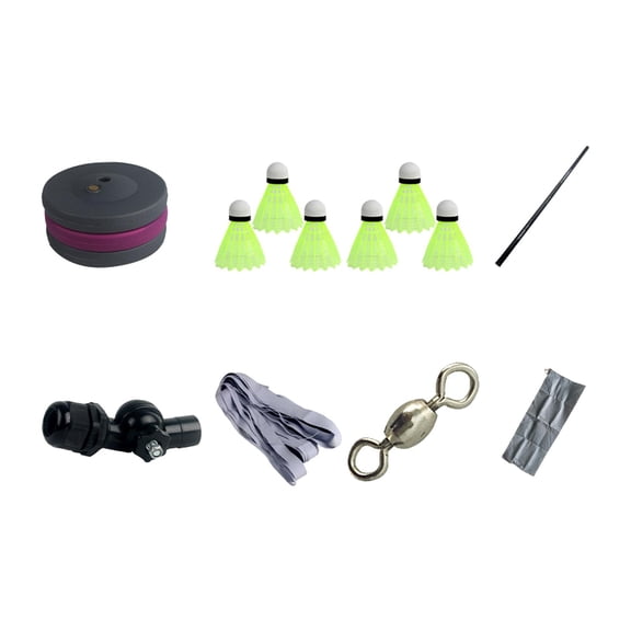 yotijay Badminton Training Kit Badminton Self Training Tool Easily Store Adjustable Height for Exercising Beginner 4m 6 Balls