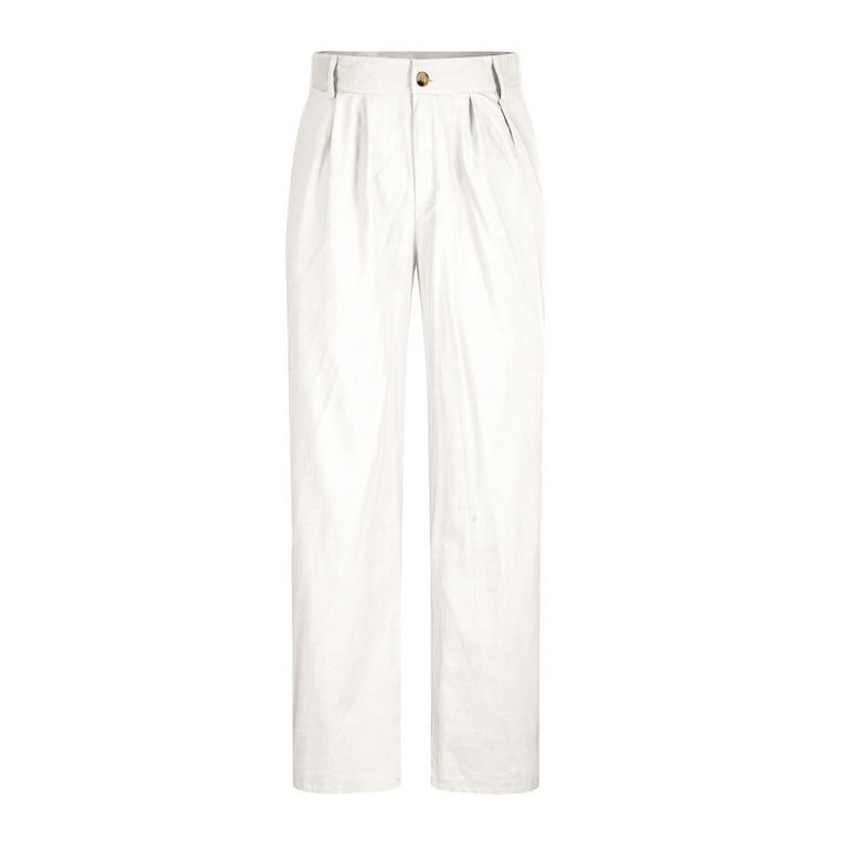 mens pleated white dress pants White Pleated Adjustable Tuxedo Pants