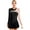 Black, variant on CHICTRY Womens Rhinestone Figure Skating Ballet Lyrical Dance Wear Sheer Mesh Patchwork Long Sleeve Gymnastics Dress Black M