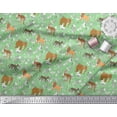 thumbnail image 3 of Soimoi Silk Fabric Kangaroo,Elephant & Lion Animal Print Fabric by Yard 42 Inch Wide, 3 of 3