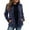 Navy, variant on Plus Size Stand Collar Zip Up Jacket Loose Fit Casual Outerwear Warm Soft Cozy Fall Winter Women's Coat