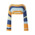 thumbnail image 3 of KOMOO Women Patchwork Crop Top Sun Protection Breathable Crochet Tee Summer Knitted Patched Tops, 3 of 7