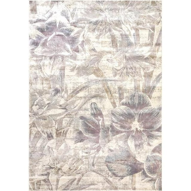 Dynamic Rugs BS9126518199 7 Pi 10 Po x 10 Pi 10 Po Tapis de Zone de Transition Rectangle Fleur 6518 - Crème 199 & Couleur Multi